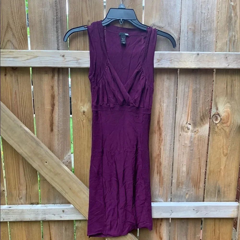 H&M Purple Sheath Mini Dress V-Neck Sleeveless